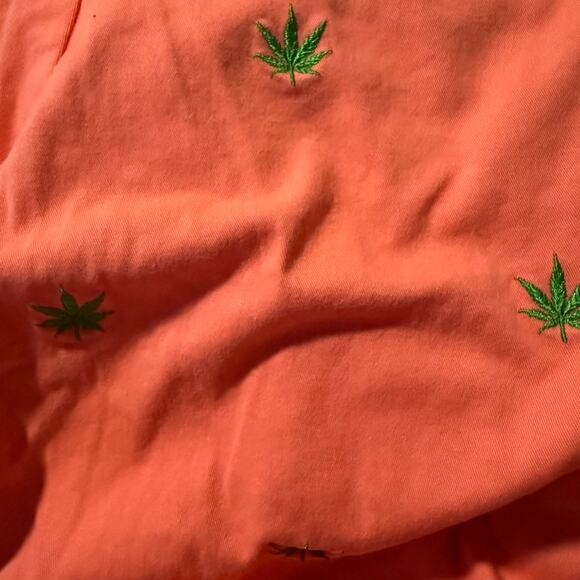 Castaway Cisco Shorts, Stretch Twill, Embroidered Pot On Orange, Men's Size 30 - Picture 3 of 7